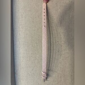 Elegant Quilted Pink Leather Bracelet (charm not included)